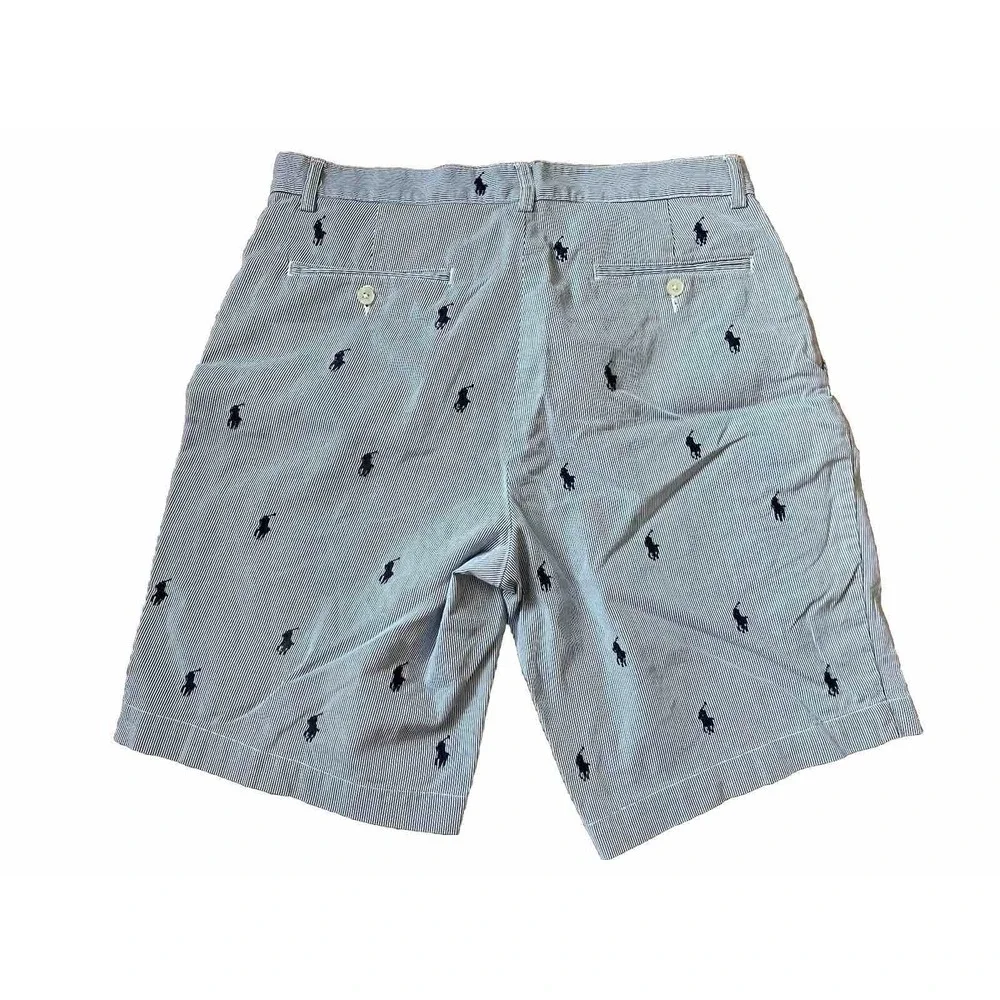 Polo Ralph Lauren Men's Navy White Stripe Pony All Over Shorts Preppy Classic 32